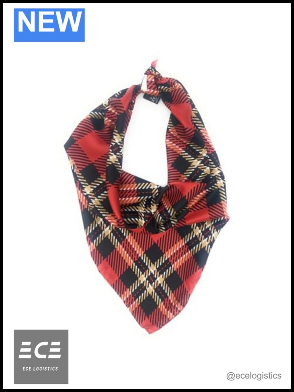 100% Silk Handkerchief Scarf Tartan Collegiate Neck Hair Wrap 25.6in